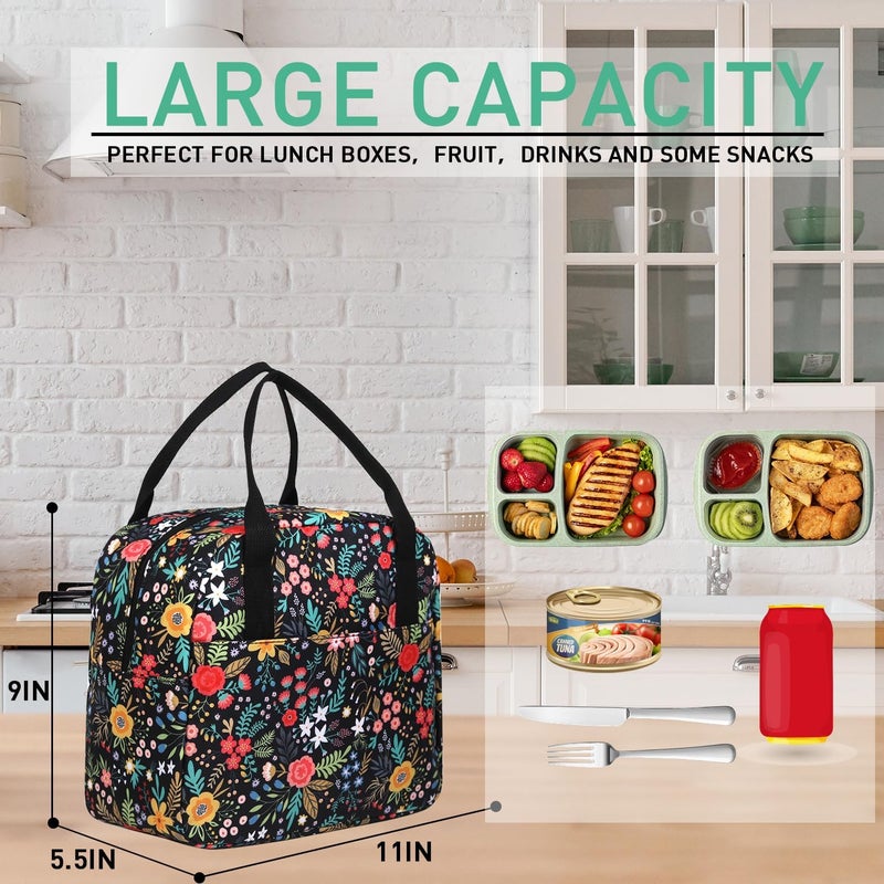 VLM Lunch Bag,Lunch Box for Women Men,Reusable Insulated Lunch Tote,Small Leakproof Cute Lunch Cooler with High Capacity for Work,Picnic,Camping - Image 2